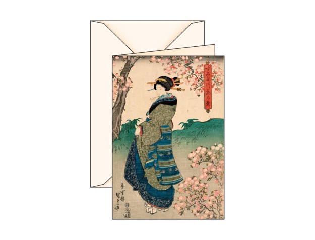 Biglietto d'auguri Ukiyo-e Ciliegi
