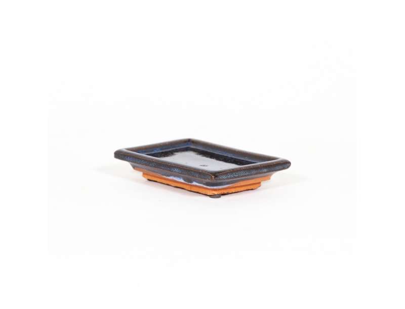 Soucoupe 10,5 cm rectangulaire bleu