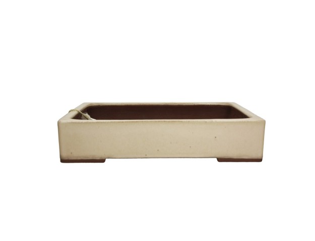 Yamaaki Tokoname rectangular vase, 37 cm, beige