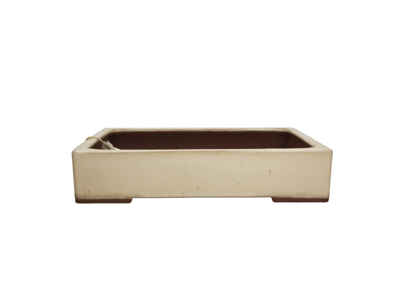 Yamaaki-Vase aus Tokoname, 37 cm, rechteckig, beige