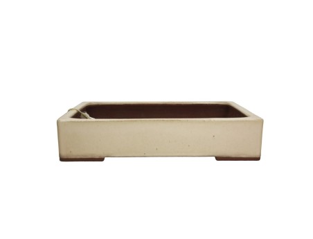 Yamaaki-Vase aus Tokoname, 37 cm, rechteckig, beige