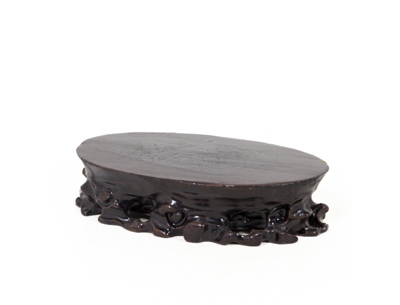 Tavolino ovale in legno - 22 x 14,5 x 5 cm