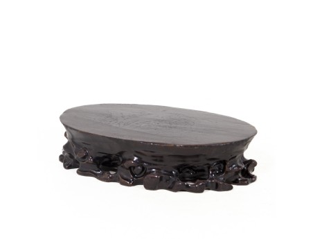 Table petit ovale en bois - 22 x 14,5 x 5 cm