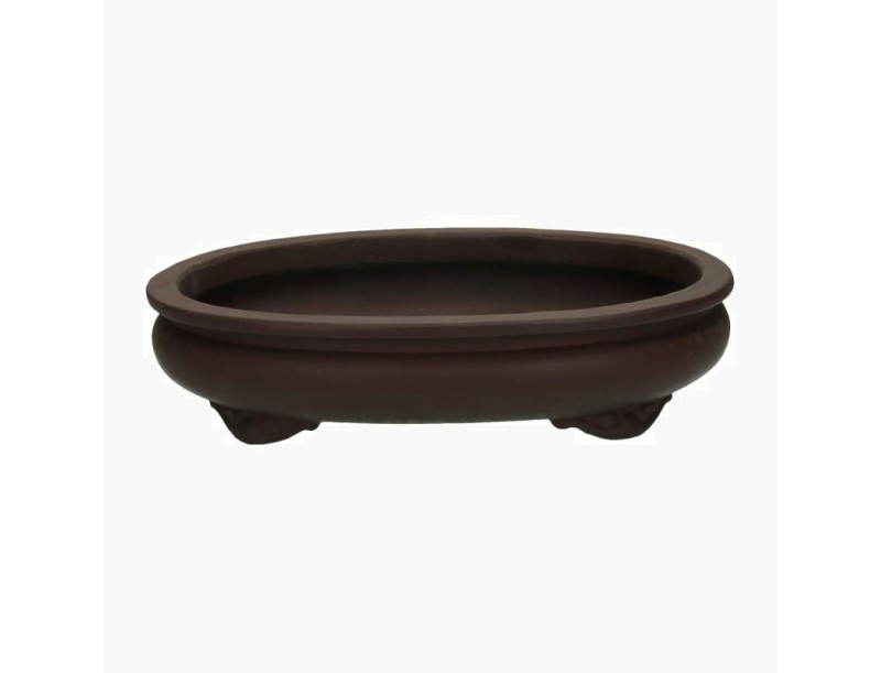 Vaso 36,5 cm ovale gres marrone