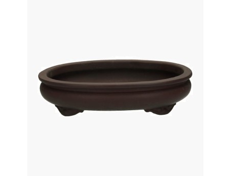Vaso 36,5 cm ovale gres marrone