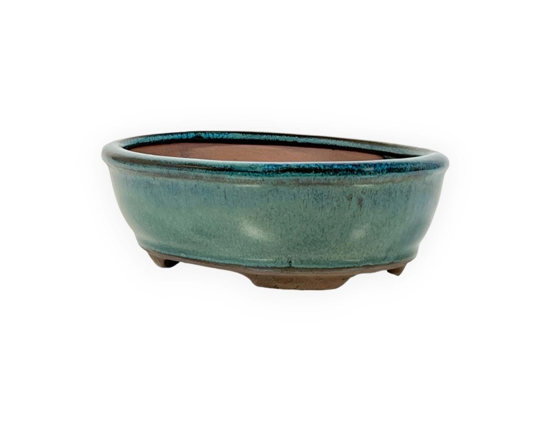Pot 18,5 cm ovale vert aqua
