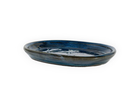 Pot 18,5 cm oval water green