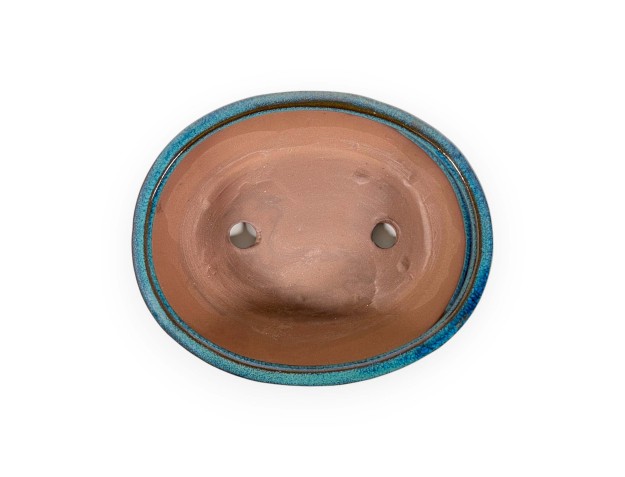 Pot 18,5 cm ovale vert aqua 2