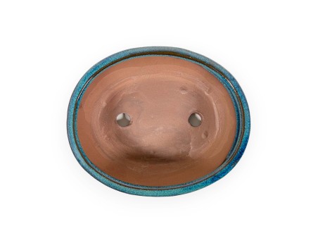 Pot 18,5 cm oval water green