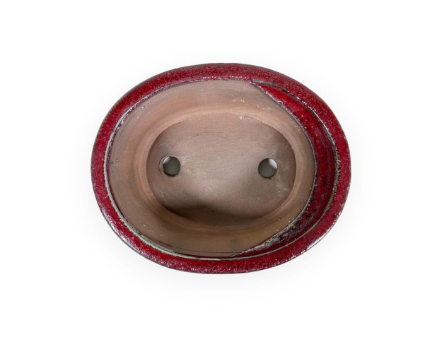 Vaso 18,5 cm ovale rosso 2