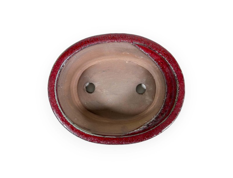 Pot 18,5 cm oval red