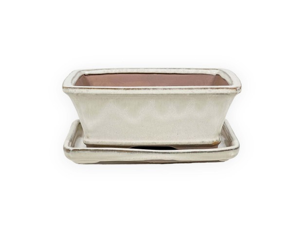 Pot 18,5 cm rectangular beige