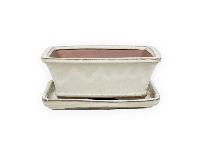 Pot 18,5 cm rectangular beige