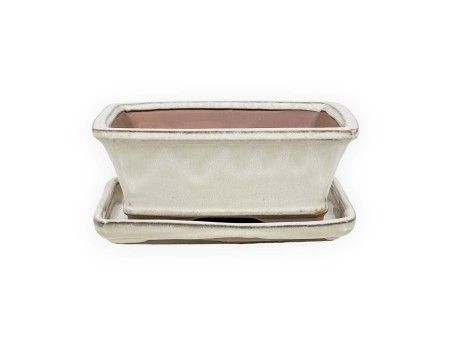 Pot 18,5 cm rectangular beige