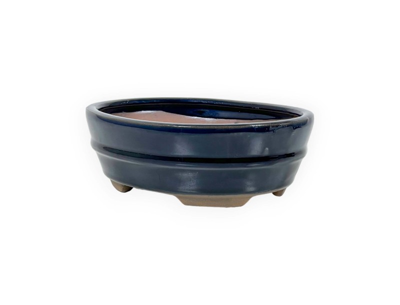 Vaso 18,5 cm ovale blu