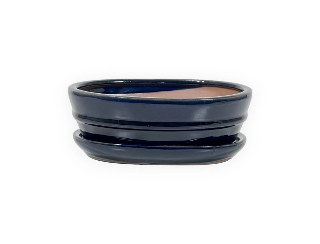 Vaso 18,5 cm ovale blu