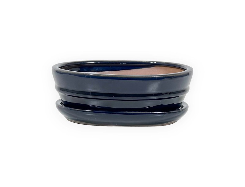 Vaso 18,5 cm ovale blu