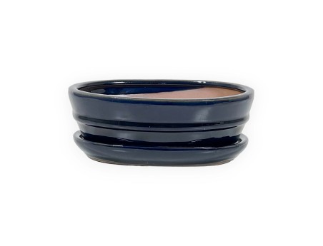 Vaso 18,5 cm ovale blu