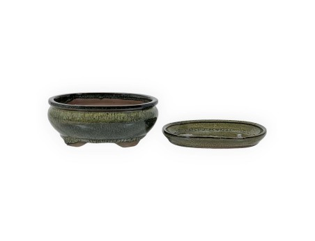 Pot 18,5 cm ovale vert