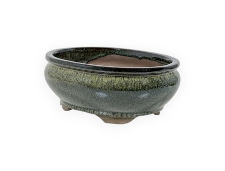 Pot 18,5 cm oval green