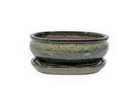 Vaso 18,5 cm ovale verde