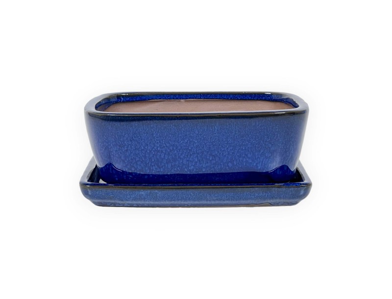 Pot 18,5 cm rectangular blue