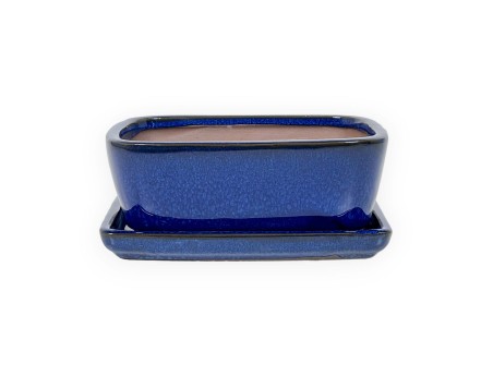 Pot 18,5 cm rectangular blue