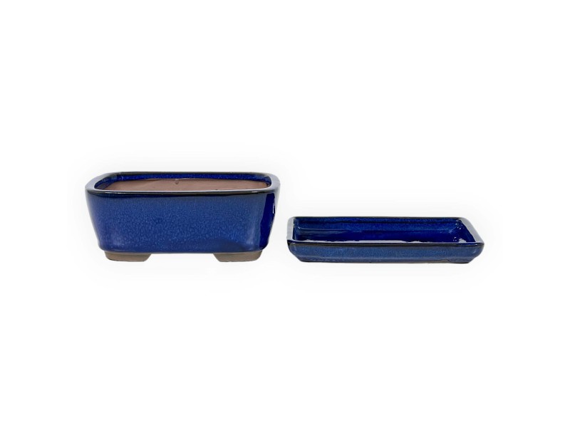 Vaso 18,5 cm rettangolare blu