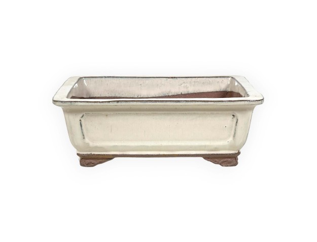 Pot 32 cm rectangulaire beige
