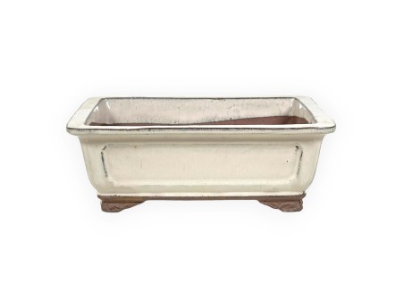 Pot 32 cm rectangulaire beige