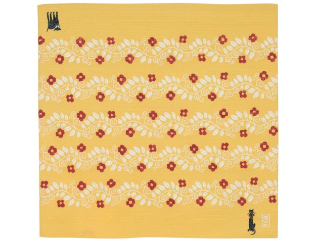 Furoshiki 48 cm - Yellow with cat