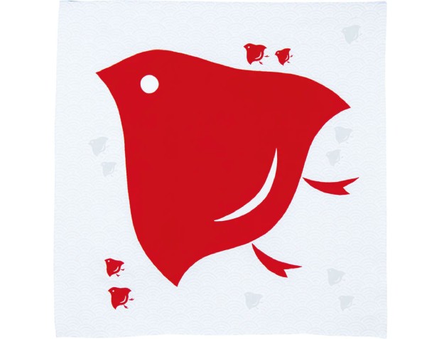 Furoshiki 70 cm - Uccellino rosso