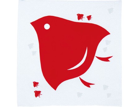 Furoshiki 70 cm - Uccellino rosso
