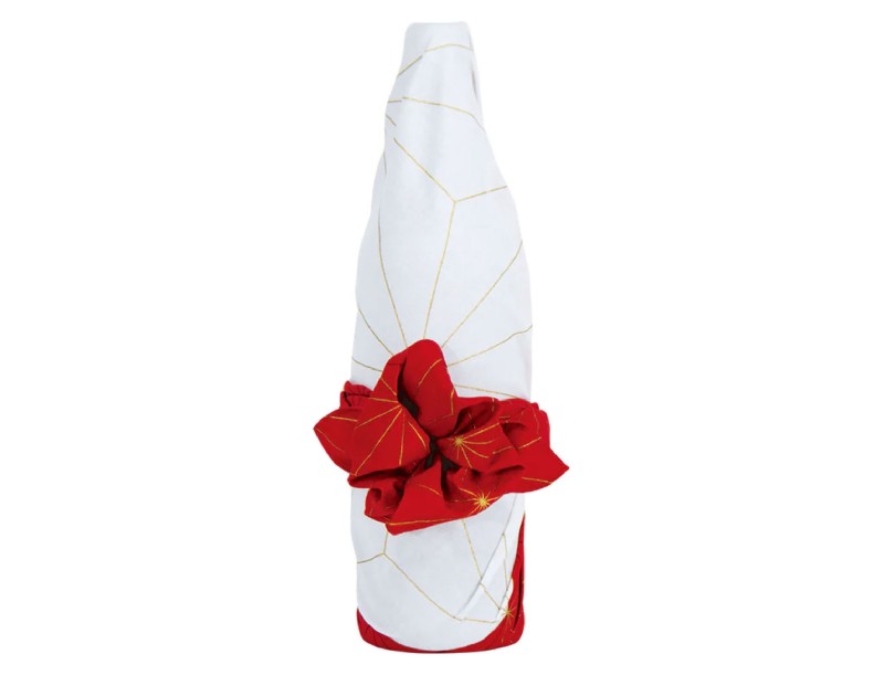 Furoshiki 70 cm Leaf and Red Turtle / Hare Tsutsumi