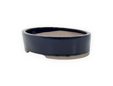 Pot 25 cm oval blue