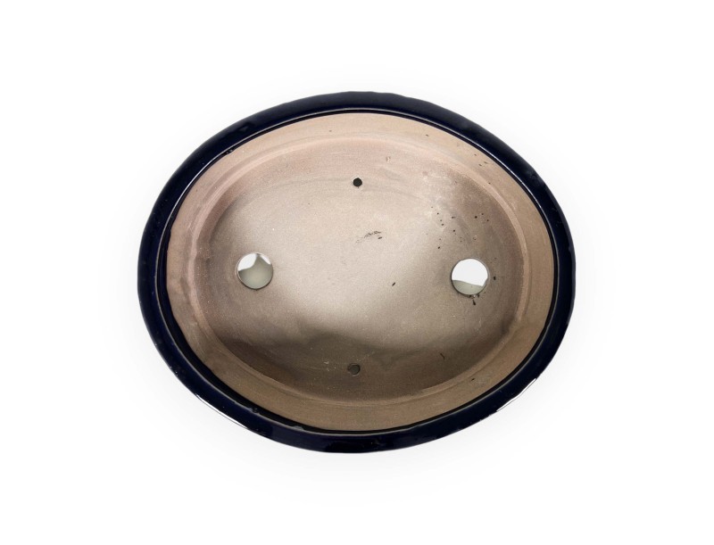 Pot 25 cm oval blue