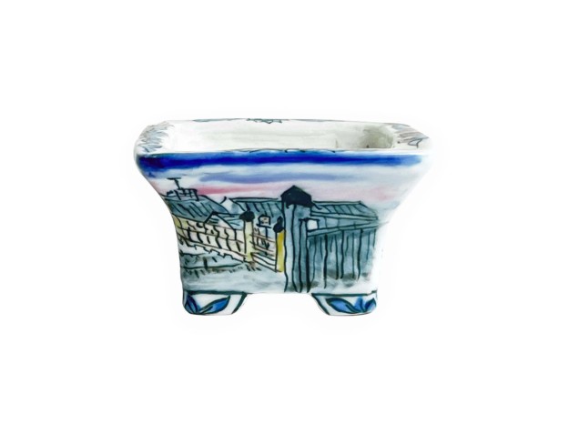 Vaso - Uematsu Tosui - La città di primo mattino - 9 cm 2