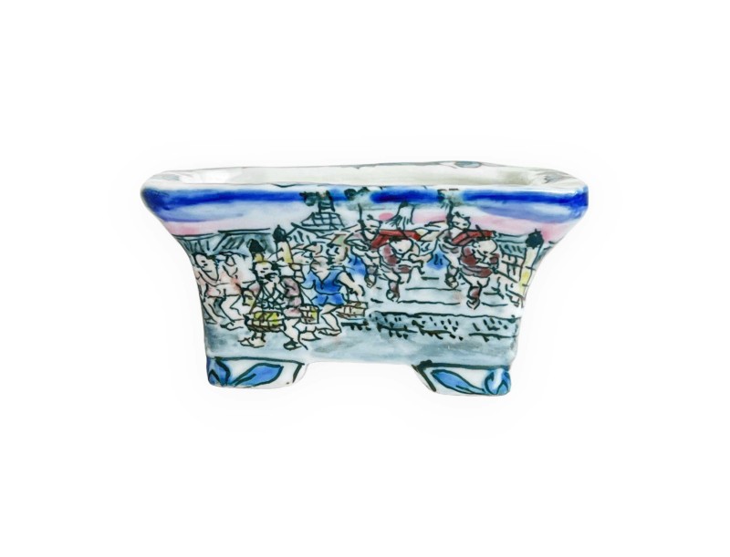 Uematsu Tosui pot - The city in the early morning - 9 cm