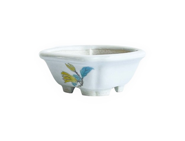Pot carré - Fleur jaune - 8 cm 2