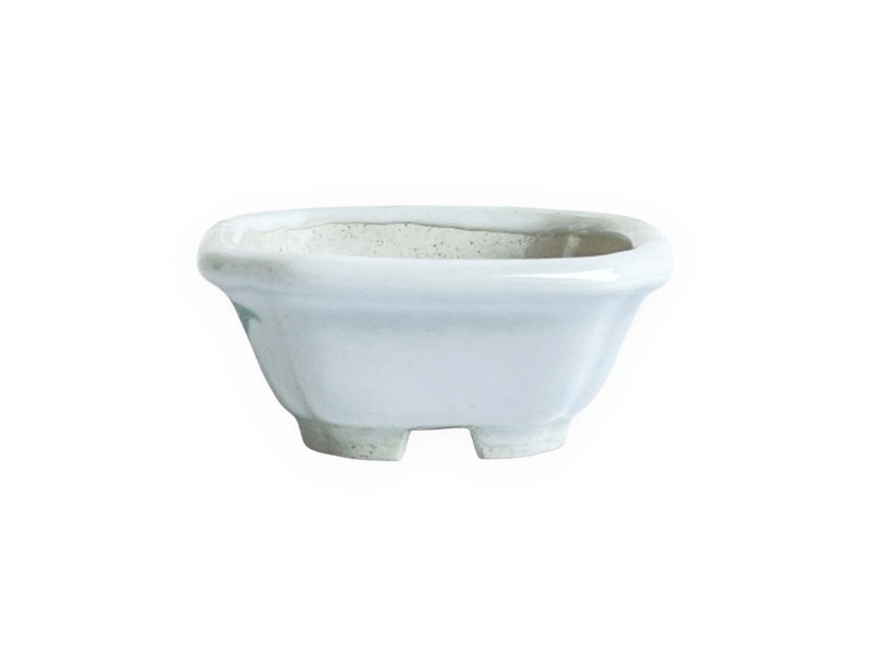 Pot carré - Fleur jaune - 8 cm