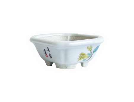 Vaso quadrato - Fiore giallo - 8 cm