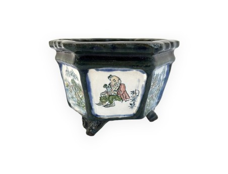Pot - Tosui - Bonsaïste avec paysage - 13,5 cm