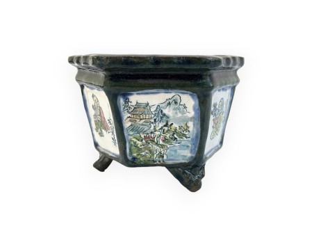 Vaso - Tosui - Bonsaista con paesaggio - 13,5 cm