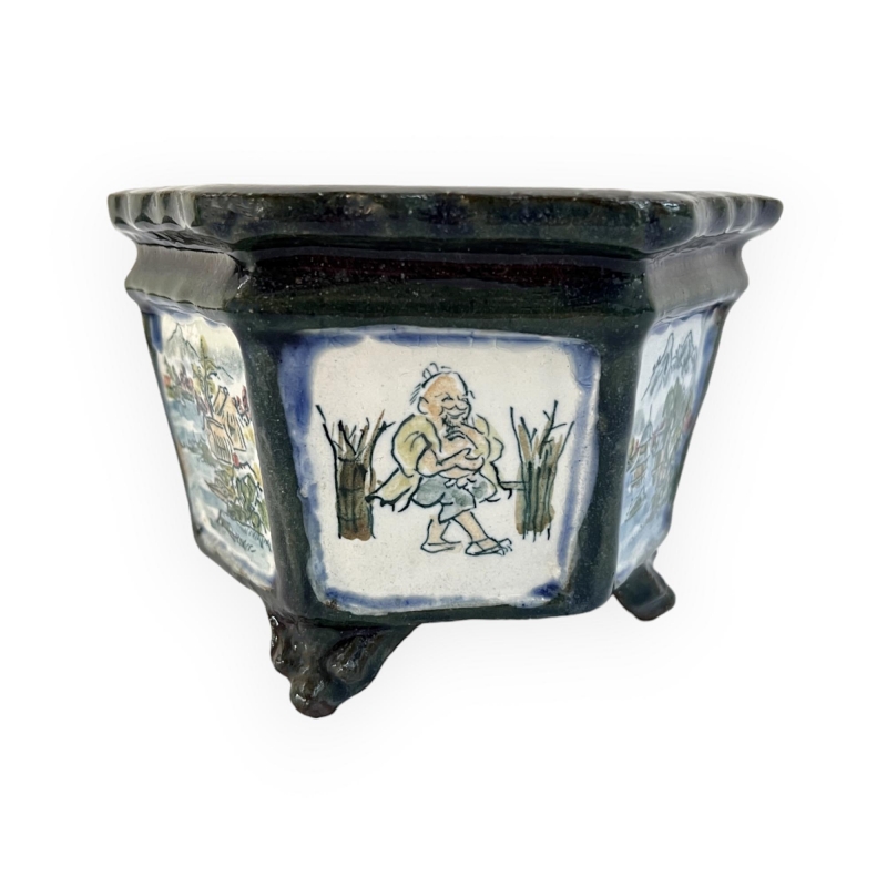 Pot - Tosui - Bonsaïste avec paysage - 13,5 cm