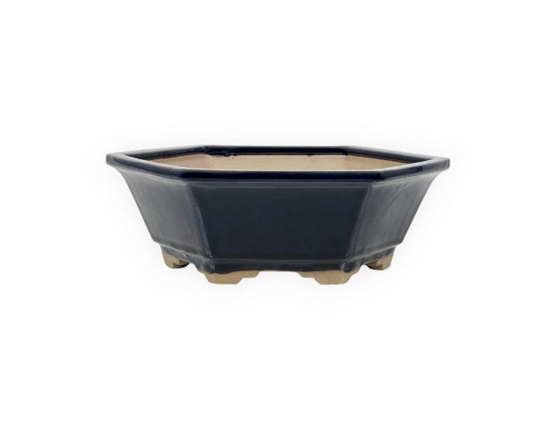 Pot 18 cm hexagonal blue