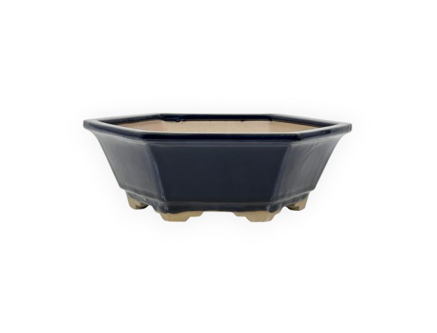 Pot 26 cm hexagonal blue