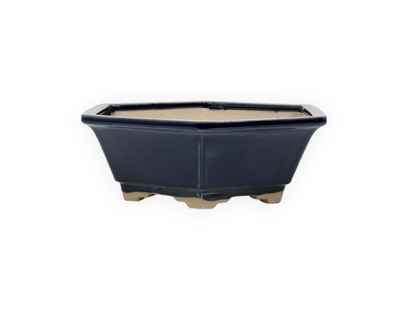 Pot 26 cm hexagonal blue