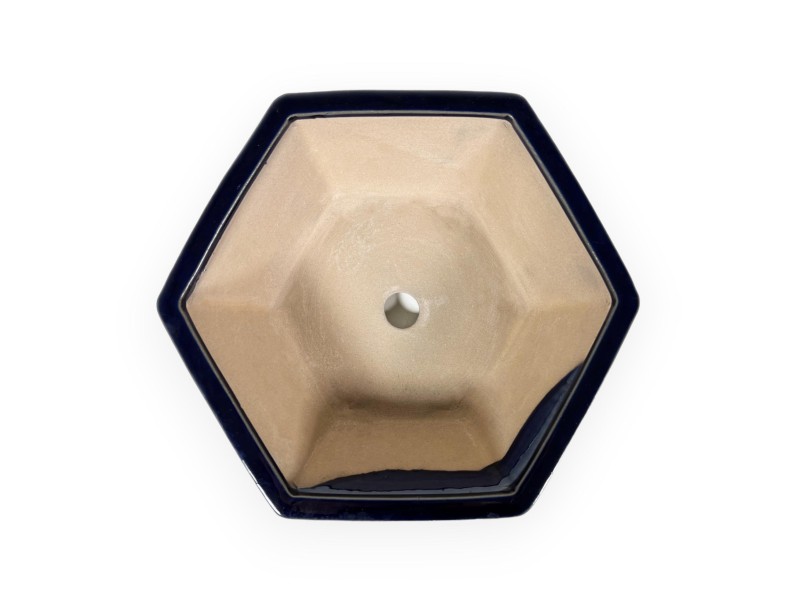 Pot 26 cm hexagonal bleu