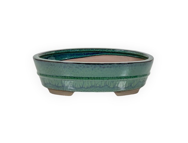 Pot 21,5 cm oval green