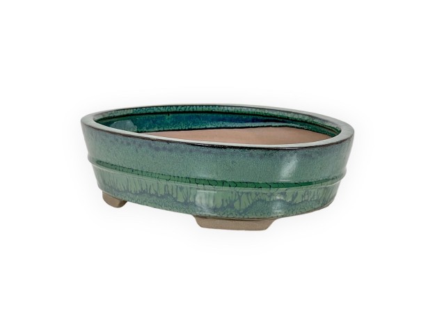 Vaso 21,5 cm ovale verde 2